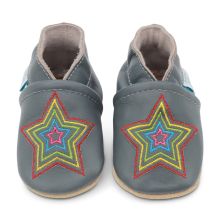 Grey Rainbow Star Soft Sole Shoes