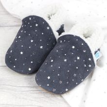 Silver Stars Soft Sole Slippers