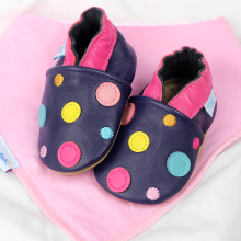Navy Spotty Dotty Soft Sole Shoes