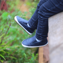 Navy Slip-On Rubber Soles