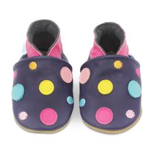Navy Spotty Dotty Soft Sole Shoes