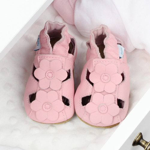 Pink Flower Soft Sole Sandals