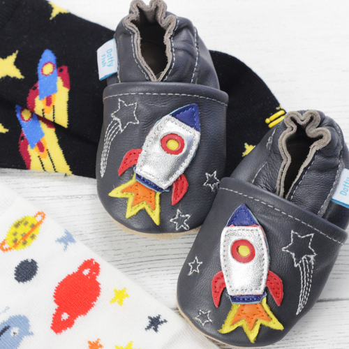 Blast Off Space Rocket Soft Sole Shoes