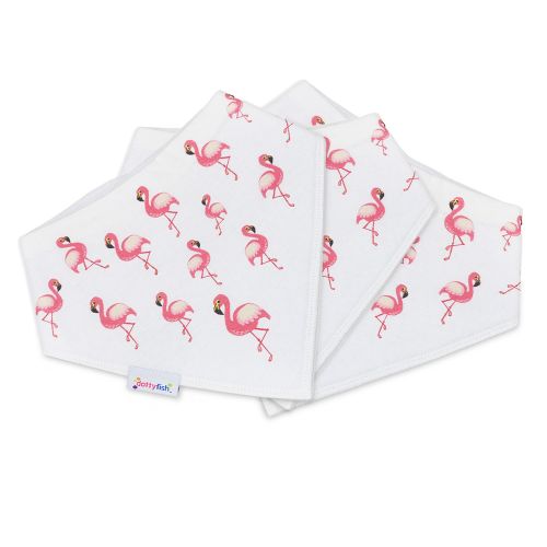 Dotty Fish cotton bandana bibs – 3 pack - flamingo