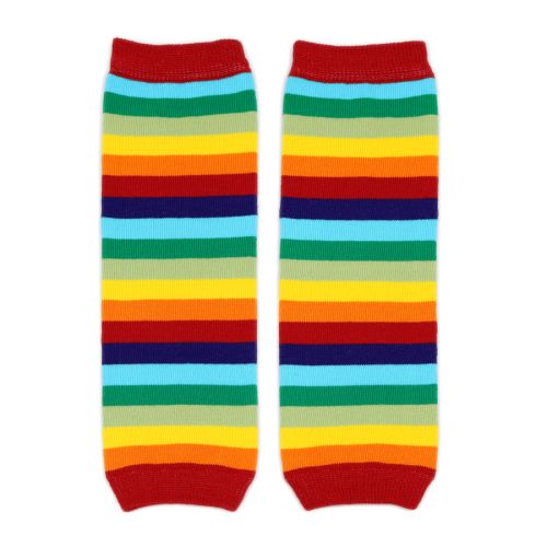 Multicoloured striped Dotty Fish legwarmers, for infant girls and boys.