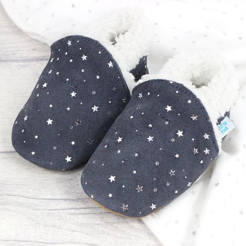 Silver Stars Soft Sole Slippers