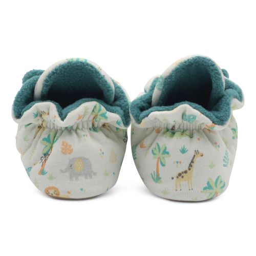 Back of cotton safari baby booties.