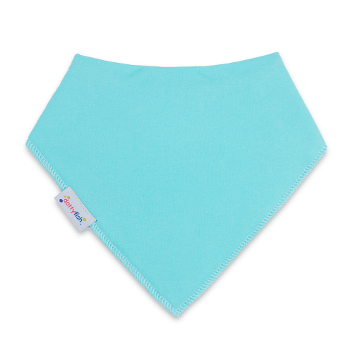 Dotty Fish baby and toddler plain turquoise blue cotton bandana bib.